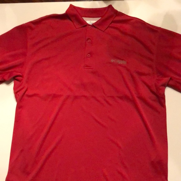 Columbia PFG Omni Shade Red Polo Shirt SzL - Picture 3 of 8